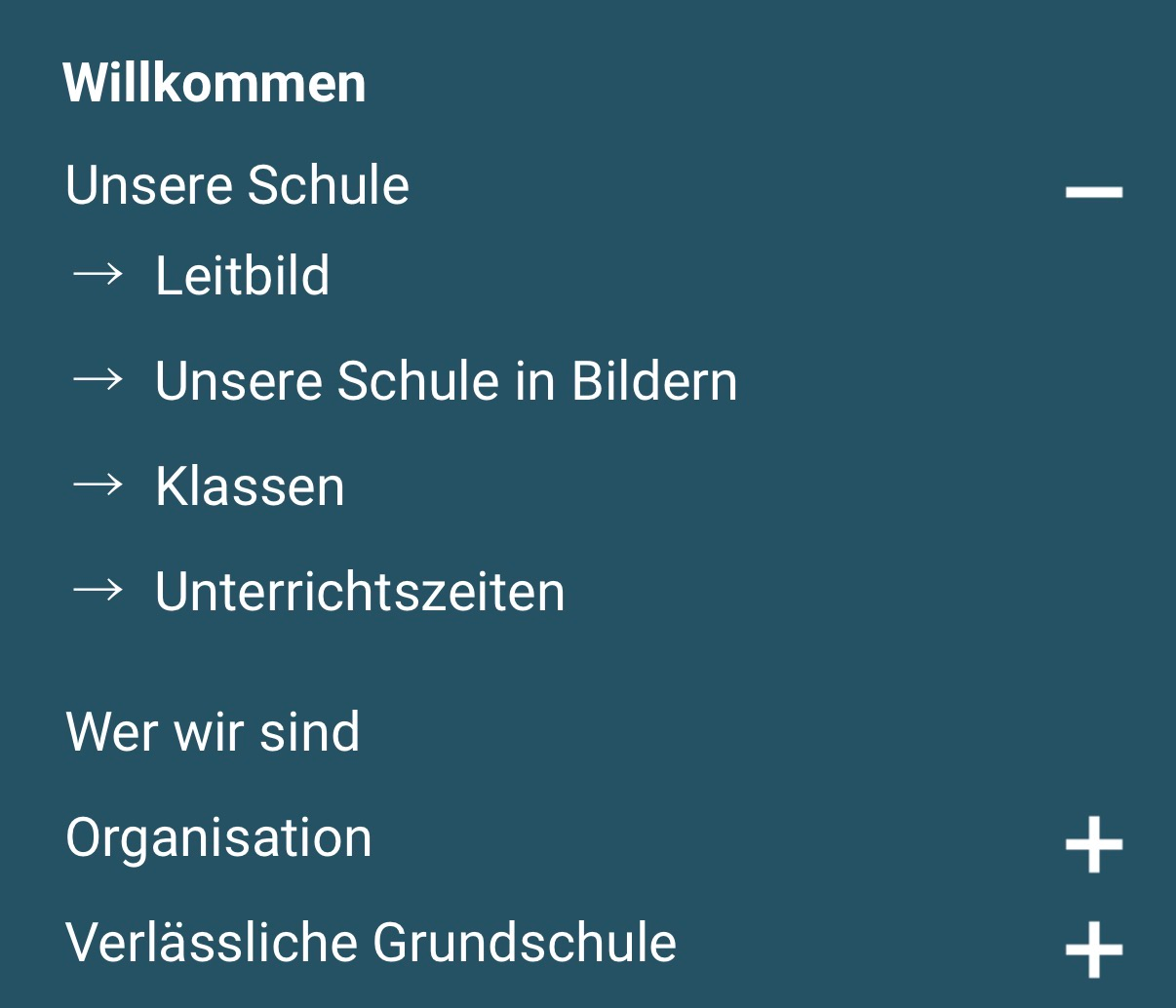 Untermenü auf dem Handy